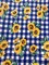 1 Yard Royal Blue Checkered Sunflower Pattern Poly Cotton Fabric for Sewing Decor and Clothing 59/60 Inch Width